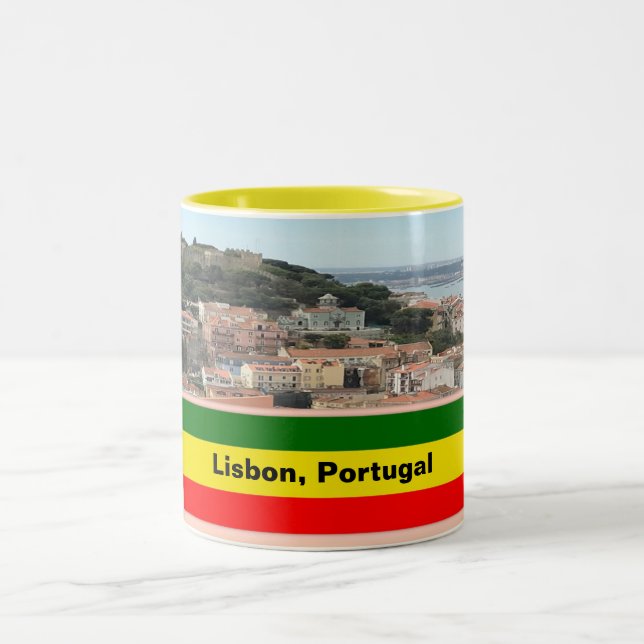 Lissabon, Portugal Skyline Två-Tonad Mugg (Center)
