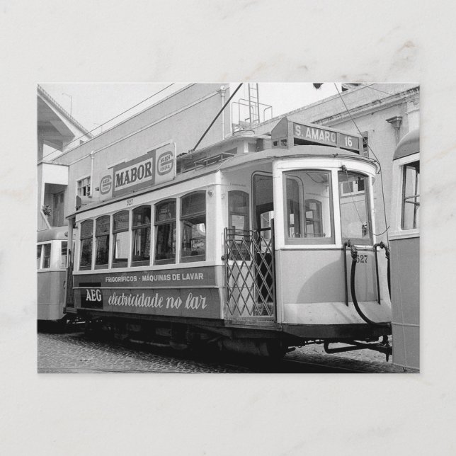 Lissabon Portugal Spårvagn 1969 vykort (Framsida)