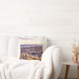 Lissabon Portugal Sunset Skyline Cityscape Souveni Kudde