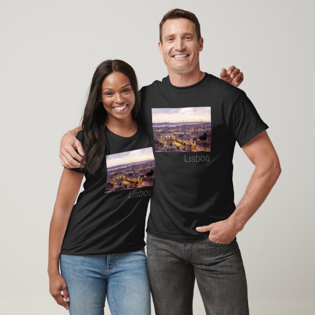 Lissabon Portugal Sunset Skyline Cityscape Souveni T Shirt (Unisex)