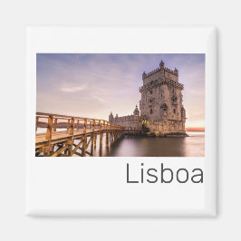 Lissabon Portugal Torre de Belém Sunset Helgdag Magnet