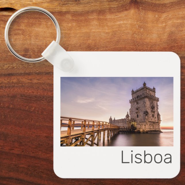 Lissabon Portugal Torre de Belém Sunset Helgdag Nyckelring (Framsida)