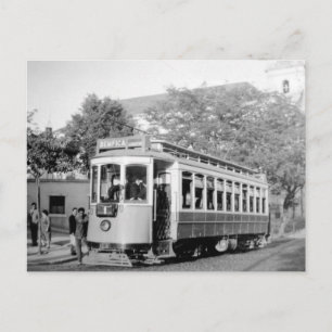Lissabon Portugal Tram 1950's Postcard Vykort