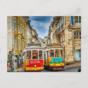 Lissabon Portugal Trams City Helg Vykort