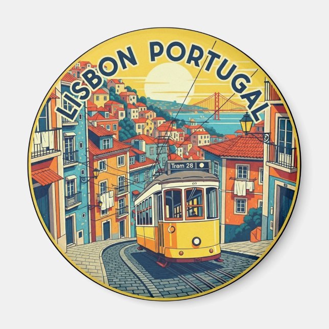 Lissabon Portugal Travel Alfama National Pantheon Magnet (Framsidan)
