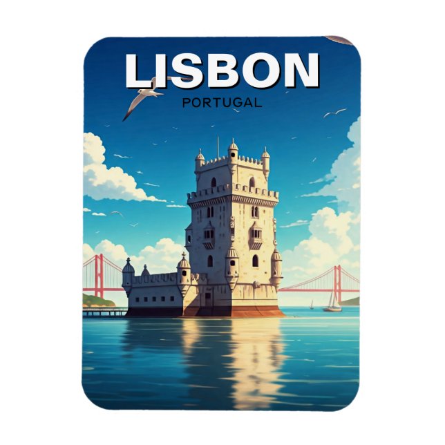 Lissabon Portugal Travel Belem Torn Magnet (Vertikal)