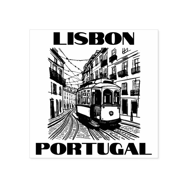 Lissabon Portugal Travel Stämpel (Tryck)