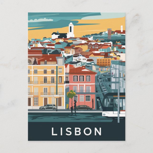 Lissabon Portugal Travel Vykort (Framsida)