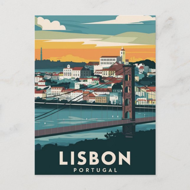 Lissabon Portugal Travel Vykort (Framsida)