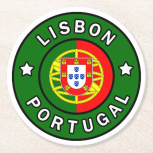 Lissabon Portugal Underlägg Papper Rund