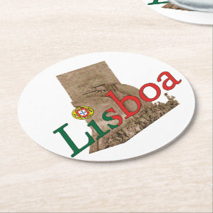 Lissabon Portugal Underlägg Papper Rund