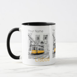 Lissabon Portugal Vintage Helgdag Tram Souvenir Mugg