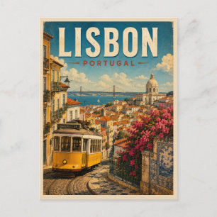 Lissabon Portugal Vintage Resa Vykort