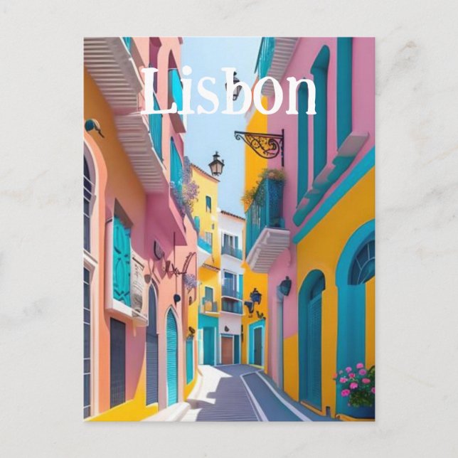 Lissabon Portugal Vykort (Framsida)