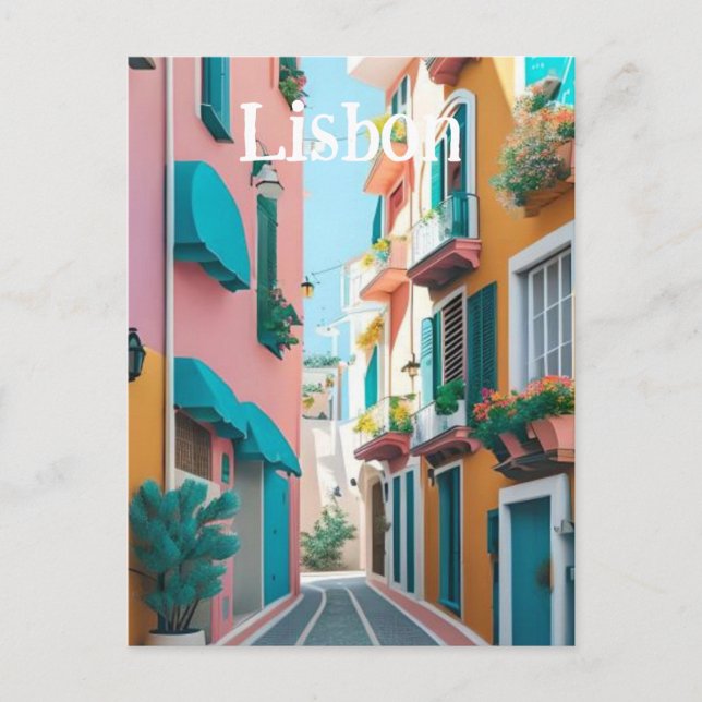 Lissabon Portugal Vykort (Framsida)