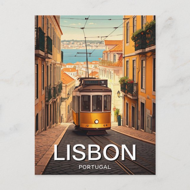 Lissabon Portugal Vykort (Framsida)
