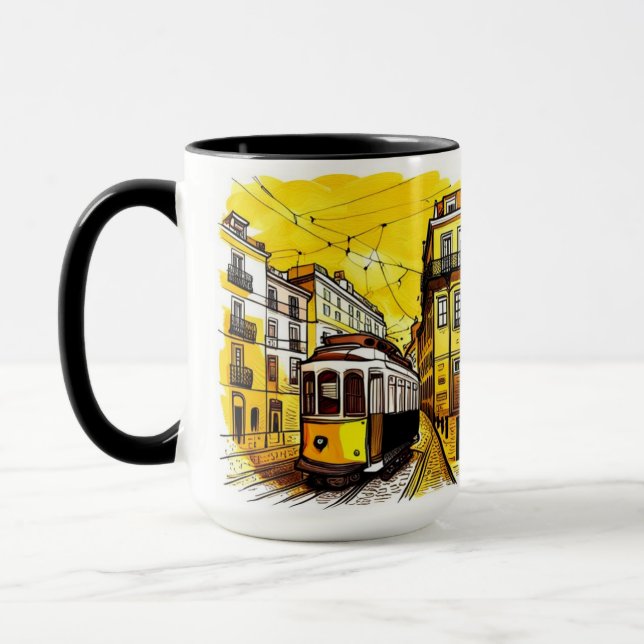 Lissabon, Portugals Gult Trolley Coffee Mugg (Vänster)
