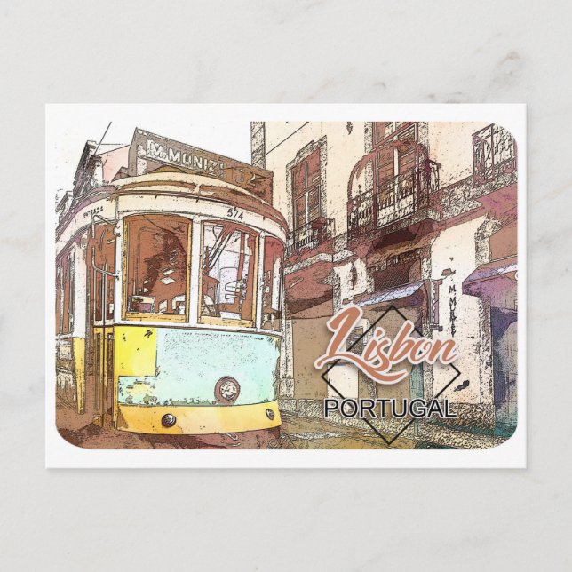 Lissabon, Portugals resevykort Vykort (Framsida)