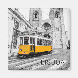 Lissabon Retro Tram Portugal Vintage Streetcar Magnet
