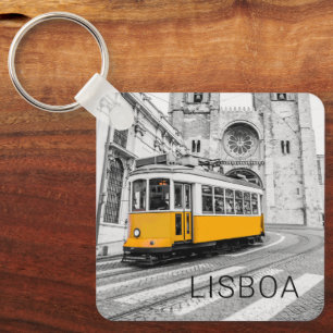 Lissabon Retro Tram Portugal Vintage Streetcar Nyckelring
