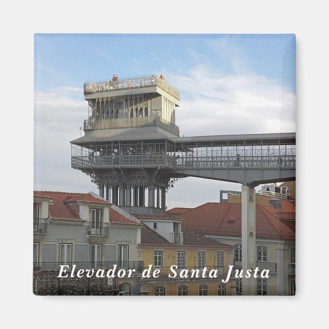 Lissabon. Santa Justa Hiss. Magnet (Framsidan)