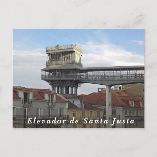 Lissabon. Santa Justa Hiss. Vykort