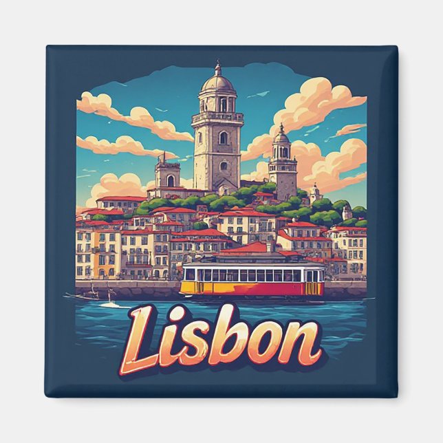 🧲 Lissabon Stad Semester Minne Portugal Magnet (Framsidan)