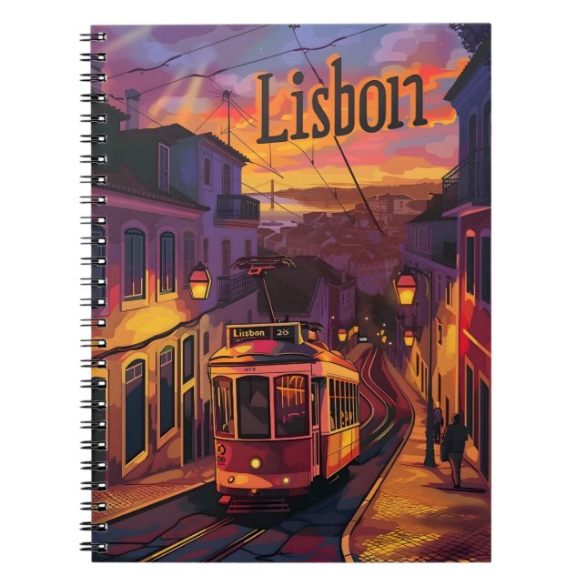 Lissabon Sunset Nightfall Anteckningsbok (Framsidan)