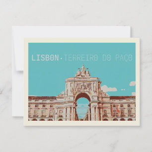 Lissabon Terreiro do Paço illustration, Portugal Vykort