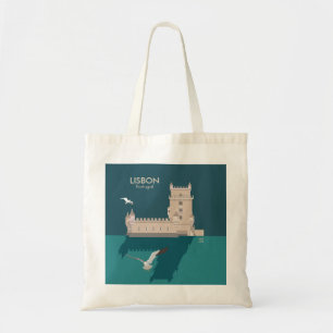 Lissabon Torn i Belem i vintage affisch stil Tygkasse