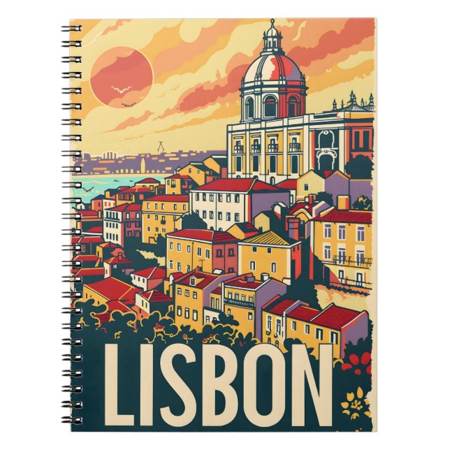 Lissabon Travel Ad Anteckningsbok (Framsidan)