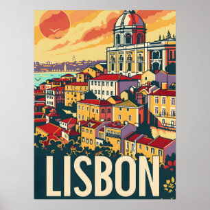 Lissabon Travel Ad Poster