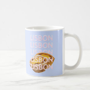 Lissabon Travel Art, Blue, Portugal, Pastel Kaffemugg
