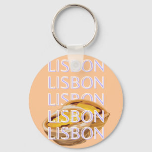 Lissabon Travel Art, Orange, Portugal Travel Art Nyckelring