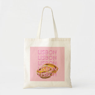 Lissabon Travel Art, Portugal, Rosa, Preppy Tygkasse
