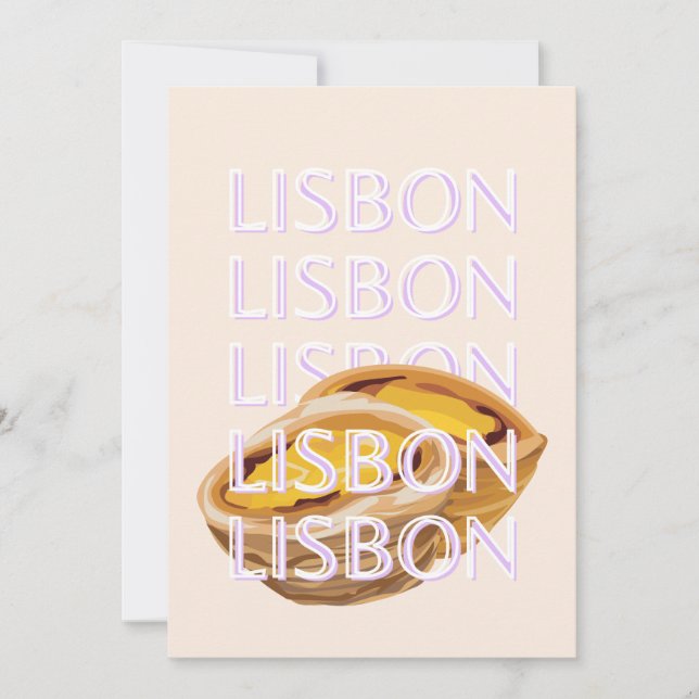 Lissabon Travel Art, Portugal Travel Art, Pastel Julkort (Framsida)