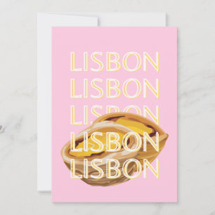 Lissabon Travel Art, Portugal Travel Art, Rosa Julkort