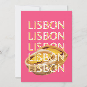 Lissabon Travel Art, Rosa, Portugal Travel Art Julkort