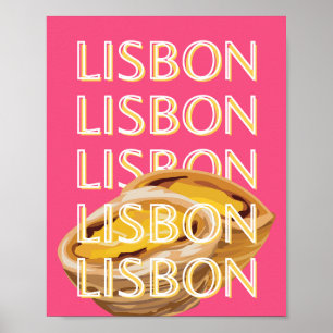 Lissabon Travel Art, Rosa, Portugal Travel Art Poster