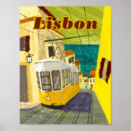 Lissabon Travel Poster 8,5 tum x 11 tum