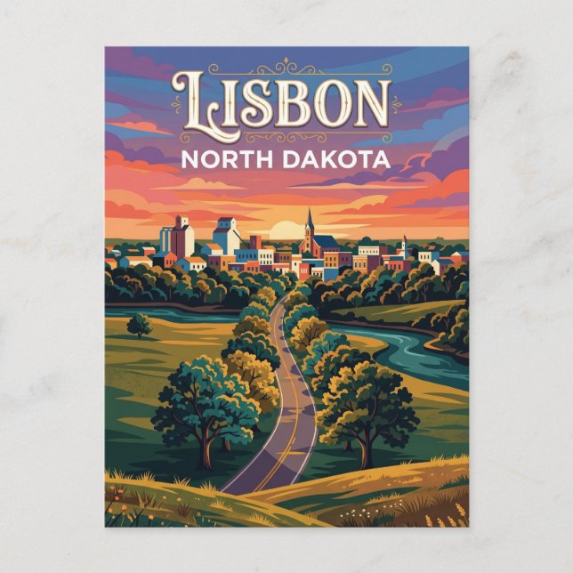 Lissabon USA Vykort (Framsida)