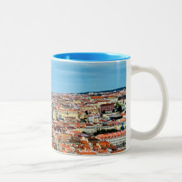 Lissabon View Coffee Mugg, Traveler Gift Två-Tonad Mugg