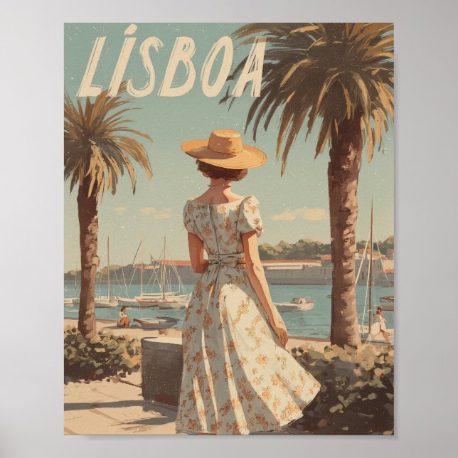 Lissabon vintage 50-tal poster (Framsidan)