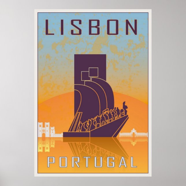 Lissabon vintage affisch (Framsidan)