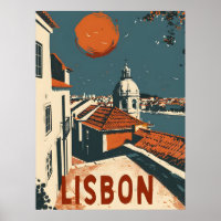 Lissabon Vintage resor Ad Art