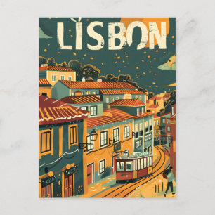 Lissabon Vintage resor Ad Art Vykort