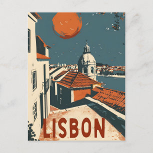 Lissabon Vintage resor Ad Art Vykort
