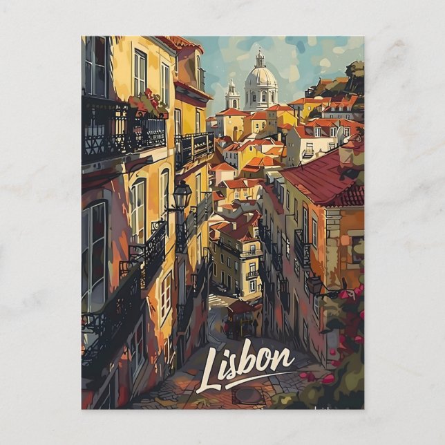 Lissabon-Vintagen Vykort (Framsida)
