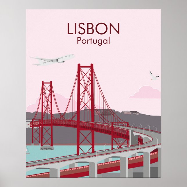 Lissabonbron i vintage stil poster (Framsidan)