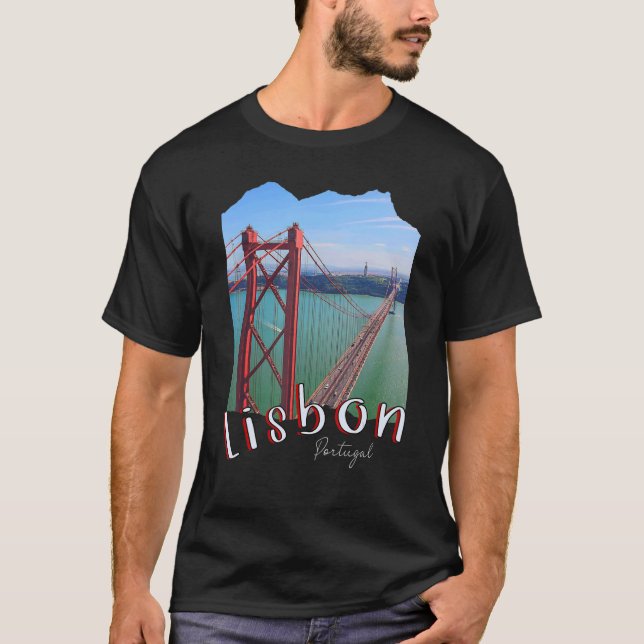Lissabonbron Portugal - Souvenir Ponte 2 T Shirt (Framsida)